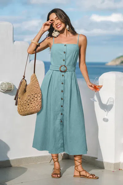 Cupshe Going Off Script Blue Midi Dress
