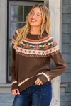 Cupshe Golden Harvest Brown Sweater