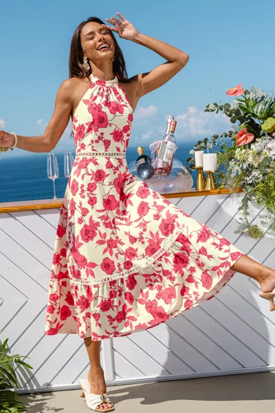 Cupshe Golden Haze Floral Midi Dress In Multi