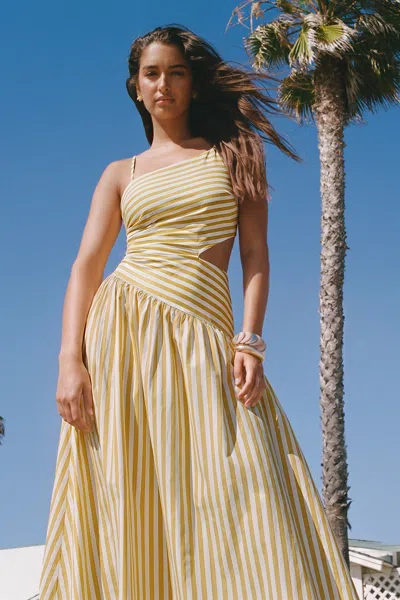 Cupshe Good As Gold Striped Maxi Dress In Yellow