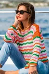 Cupshe Good Day Energy Striped Sweater In Multi