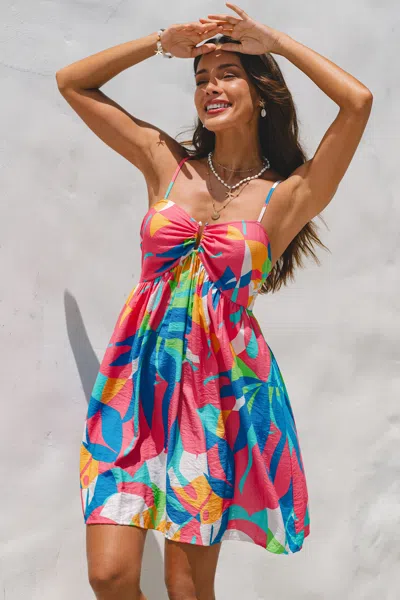 Cupshe Good Energy Only Abstract Mini Dress In Multi