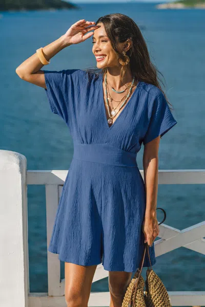 Cupshe Good Intentions Blue Romper