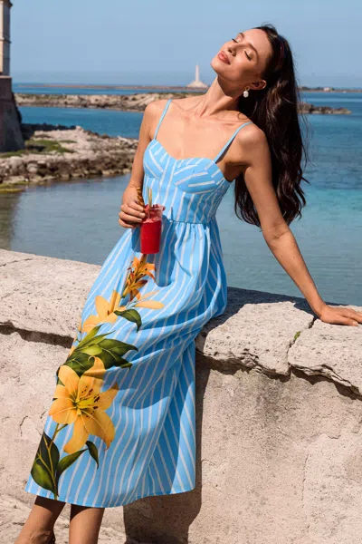 Cupshe Good Life Floral Maxi Dress In Blue
