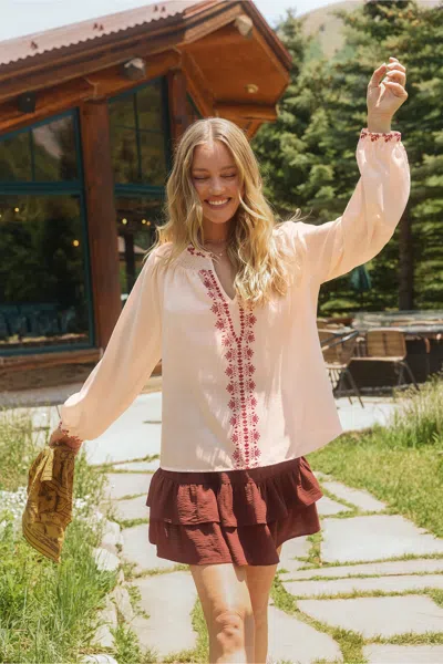 Cupshe Good Life Ornate Top In Neutral