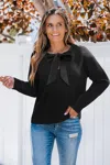 Cupshe Good Mood Black Sweater In Black