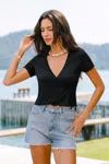 Cupshe Good Omen Black Top In Multi