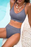 Cupshe Good Sport Grey Bikini Set In Blue