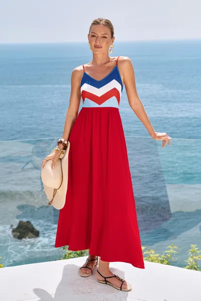 Cupshe Good Taste Chevron Maxi Dress In Multi