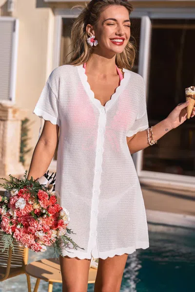 Cupshe Good Things White Cover-up Mini Dress