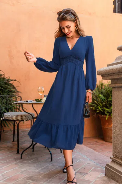 Cupshe Good Timing Blue Maxi Dress