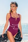 Cupshe Grape Escape Slim & Sculpt One-piece Swimsuit In Pink