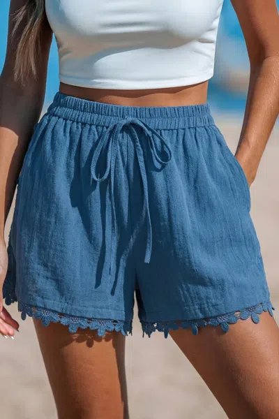 Cupshe Great Times Black Shorts In Blue