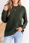 Cupshe Green Round Neck Long Sleeve Knit Sweater In Green