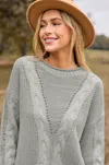 Cupshe Grey Round Neck Long Sleeve Knit Sweater
