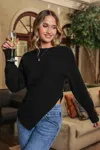 Cupshe Grounded Glow Black Sweater In Black