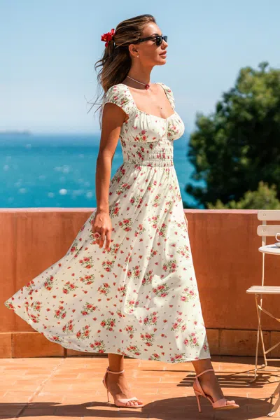 Cupshe Guest List Floral Maxi Dress In Neutral