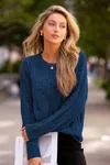 Cupshe Half Moon Blue Sweater