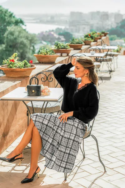 Cupshe Handle With Care Black Sweater