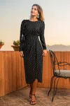 Cupshe Head Held High Geo Maxi Dress In Black