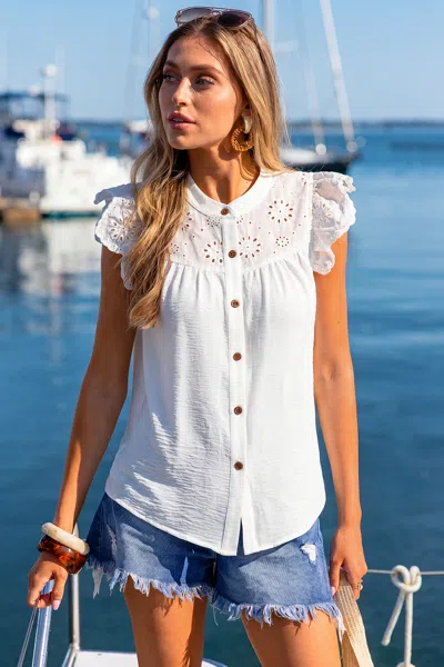 Cupshe Heart Of Gold White Top