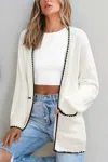 Cupshe Heartfelt Cream Cardigan In White