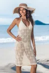Cupshe Heatwave Haven Beige Cover-up Mini Dress In White