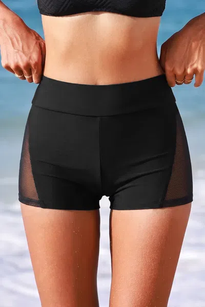 Cupshe Here For It Black Swimsuit Shorts