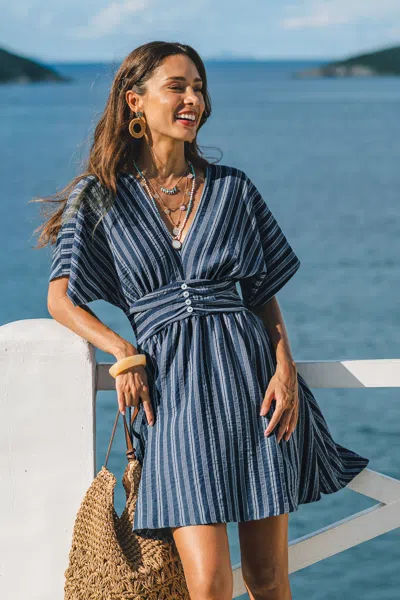 Cupshe Here For It Striped Mini Dress In Blue