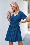 Cupshe Here To Stay Blue Mini Dress In Blue