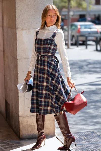 Cupshe Heritage Check Plaid Midi Dress