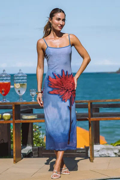 Cupshe Hidden Gem Floral Maxi Dress In Blue