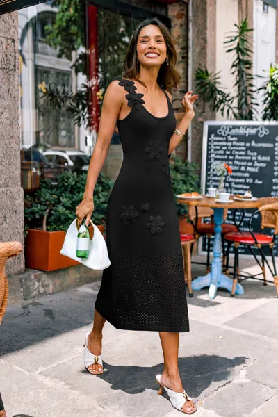 Cupshe Highlight Reel Black Midi Dress