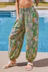 Cupshe Honey Rock Paisley Cover-up Pants In Green