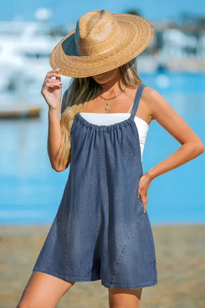 Cupshe Honeydew Days Denim Romper