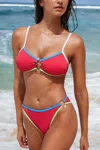 Cupshe In Full Color Colorblock Bikini Set In Red