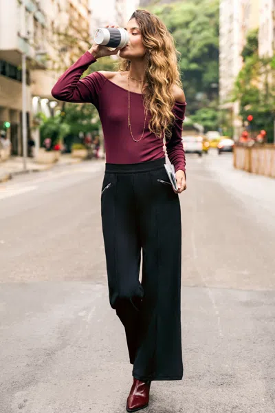 Cupshe In Line Black Pants In Animal Print