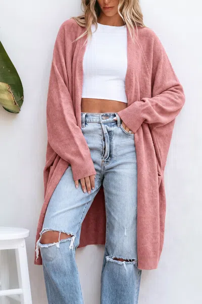 Cupshe In No Hurry Pink Cardigan