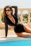 Cupshe In Plain Sight Black One-piece Swimsuit In Black