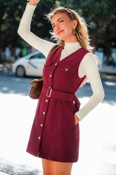 Cupshe In The City Red Mini Dress In Burgundy