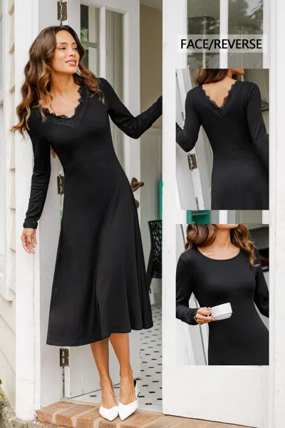 Cupshe In Too Deep Black Midi Dress In Multi
