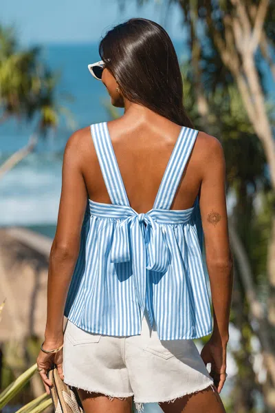 Cupshe In Unison Striped Top In Blue