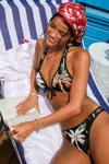 Cupshe In Your Dreams Tropical Bikini Set In Black