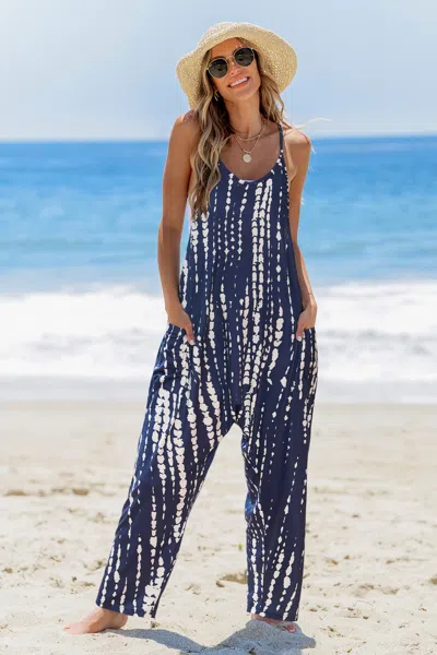 Cupshe Indigo Drift Tie-dye Jumpsuit In Blue