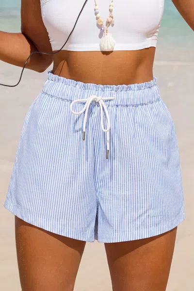Cupshe Inner Peace Striped Shorts In Blue