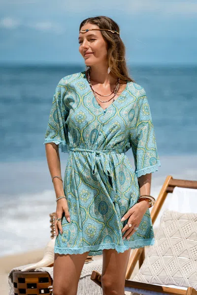 Cupshe Intuitive Ornate Mini Dress In Green