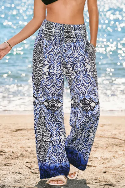 Cupshe Isle See Paisley Pants In Blue