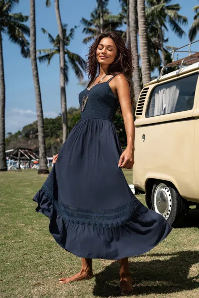 Cupshe It's A Date Blue Maxi Dress In Navy