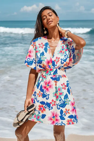 Cupshe Just Because Floral Mini Dress In Blue