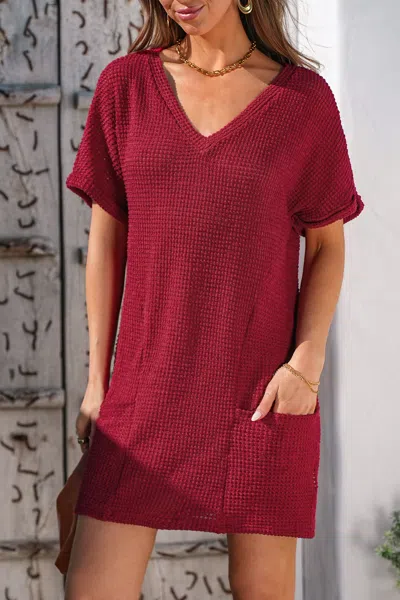 Cupshe Just Blushing Red Cover-up Mini Dress